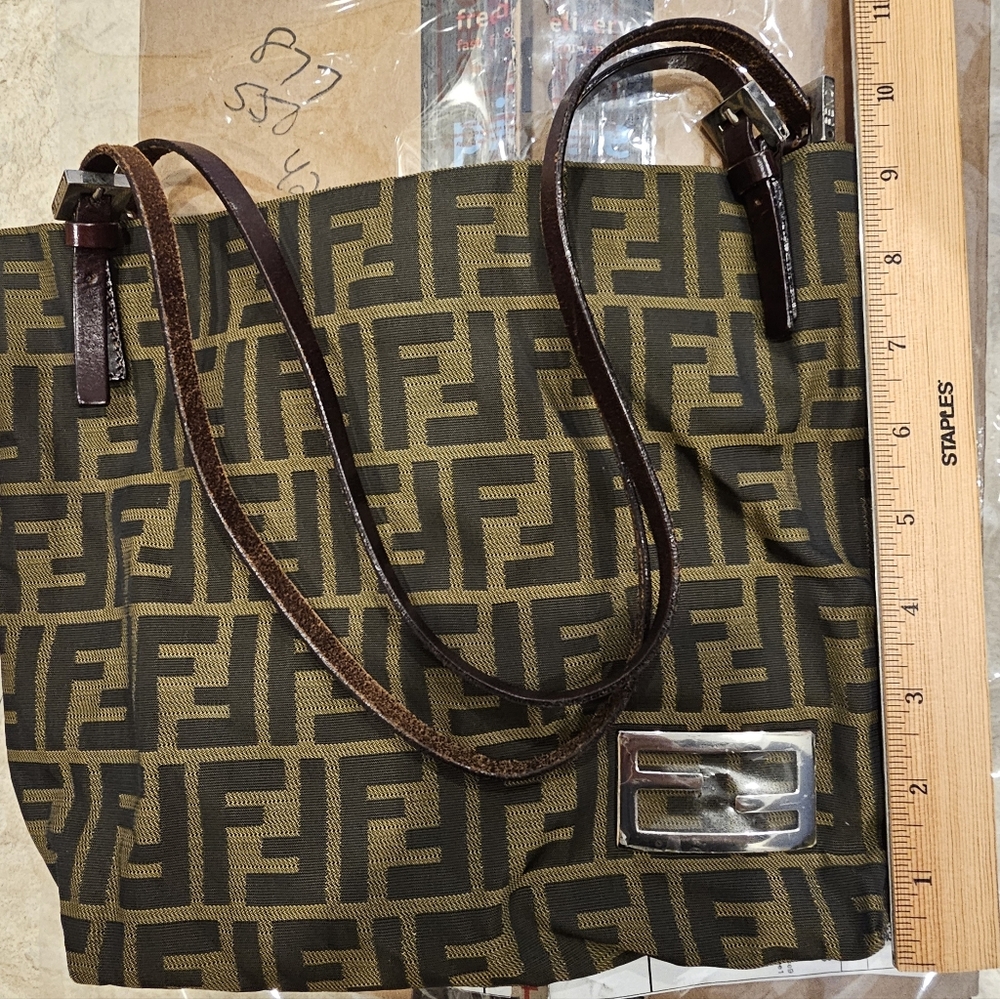 Fendi zucca MINI Tote vintage unused plastic over exterior logo hardware